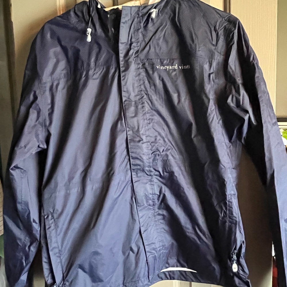 Navy Hooded Vineyard Vines Rain Jacket